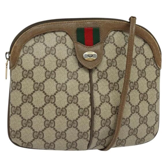 GUCCI GG Supreme Web Sherry Line Shoulder Bag Pvc Beige 98 02 047 - Picture 1 of 16